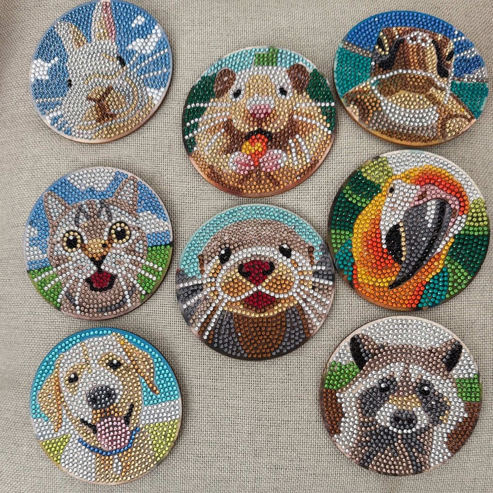 Colorful Pet-Themed Coasters Set